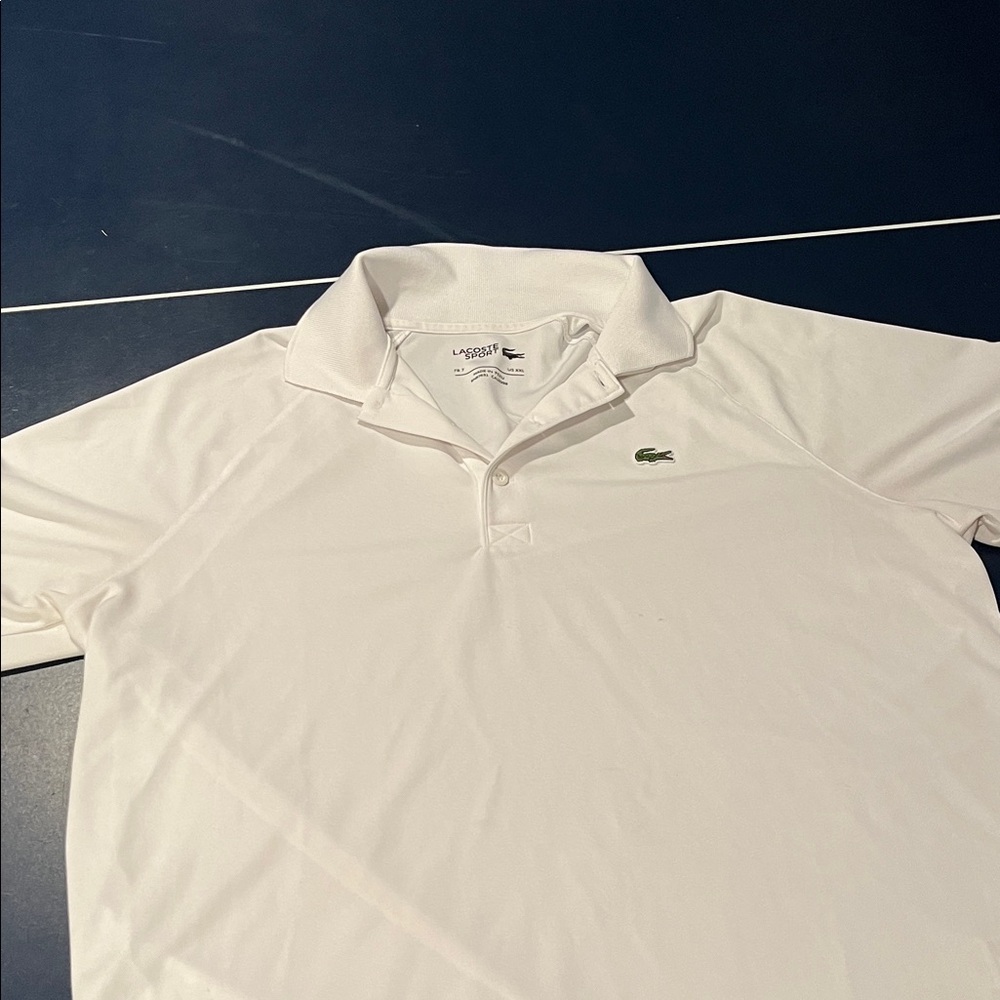 Lacoste Sport Men's Classic White Polo Shirt (Size 7) XXL